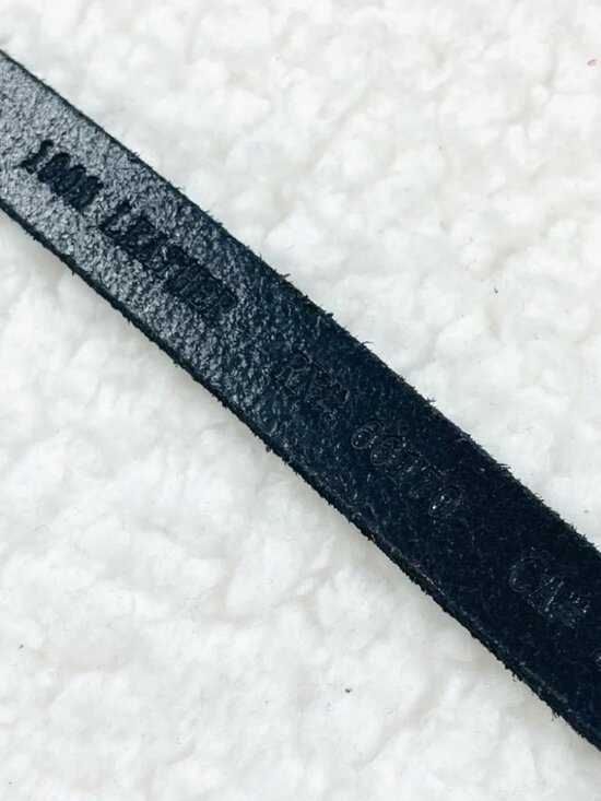 VTG Feather Buckle Black Leather Boho Skinny Belt main image 6